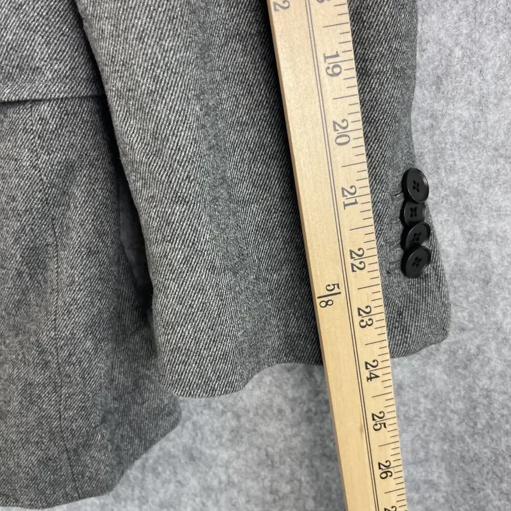 Banana‎ Republic Twill Blazer Mens 38R Gray Tailored Elbow Patch Italian Cotton